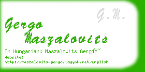 gergo maszalovits business card